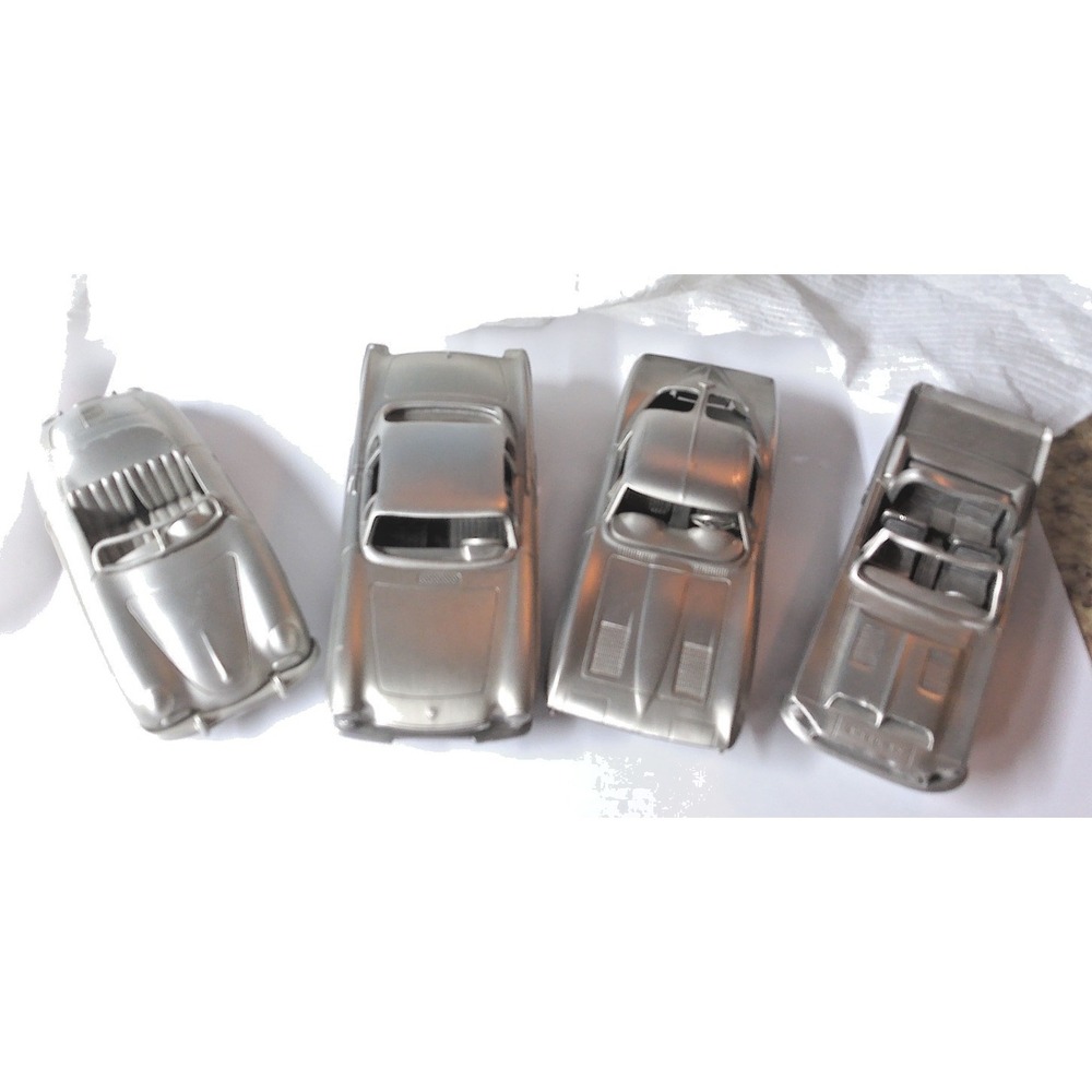 DANBURY MINT PEWTER CLASSIC CARS LOT OF 4 FROM 1900s TO 1960s BN1